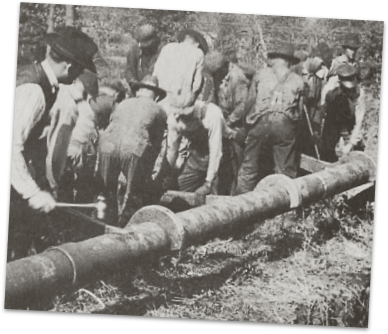 Workers on a pipeline