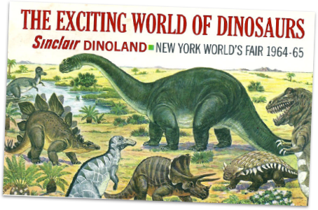 Sinclair Oil worlds fair dinosaur flyer
