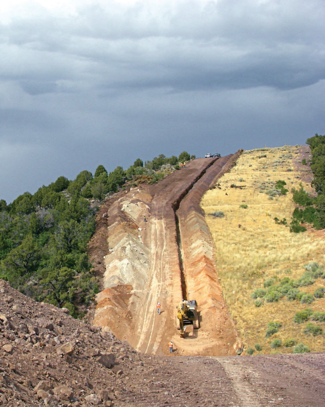 Machinery digging a pipeline