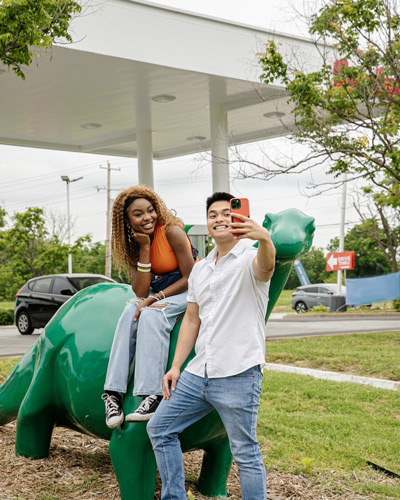 Taking a Selfie with Dino
