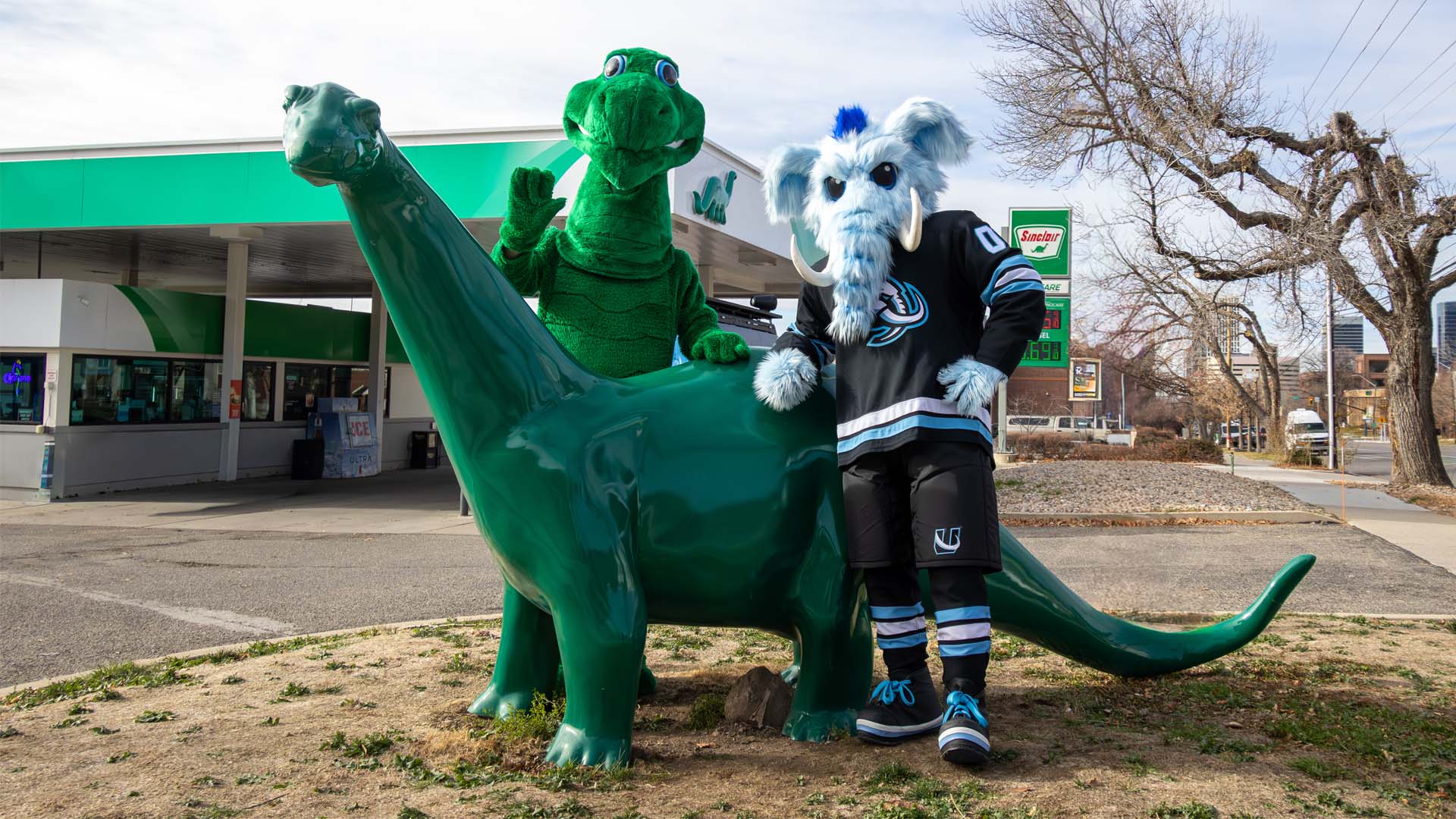 Dino and Tusky looking tough