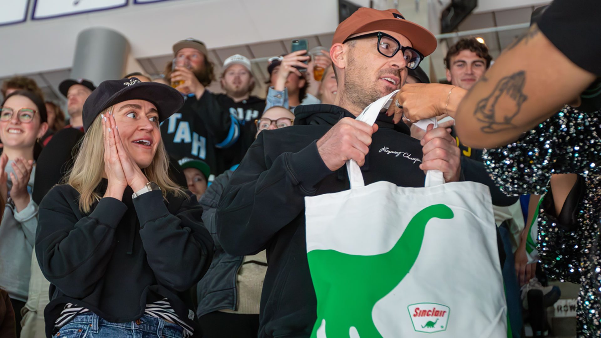 Lucky winners receive a Dino's Gift bag