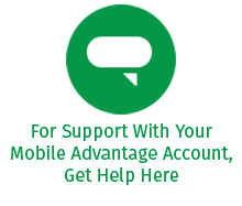 Support link with chat icon for Mobile Advantage account help