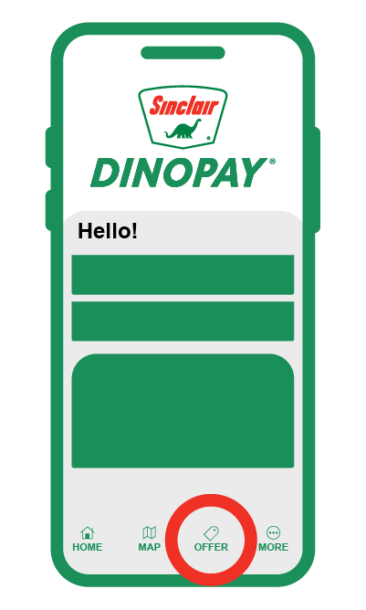If you already have a DINOPAY account, open DINOPAY and tap the “Offers” tab.