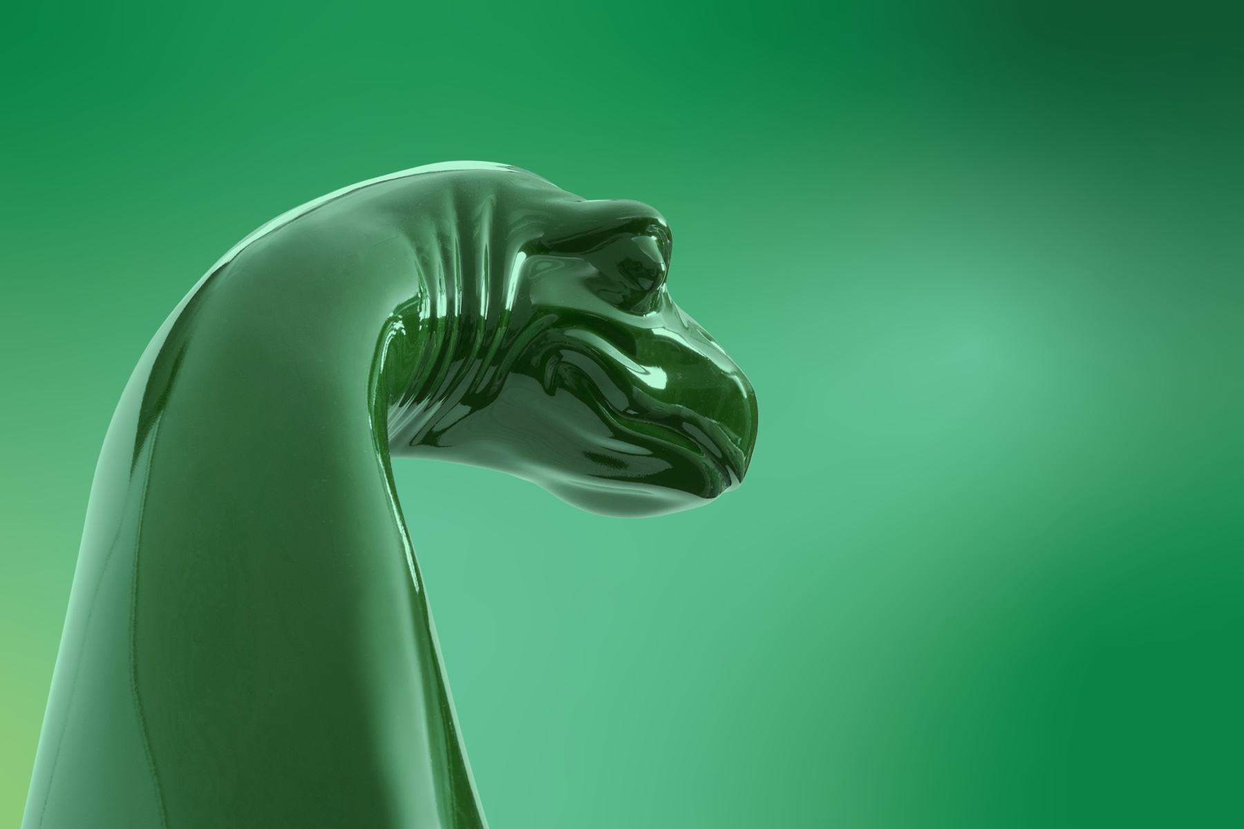 Dino looking majestic against a green background