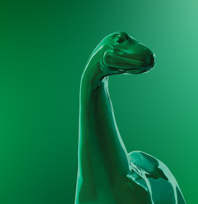 GO DINO! - Dino on a green background