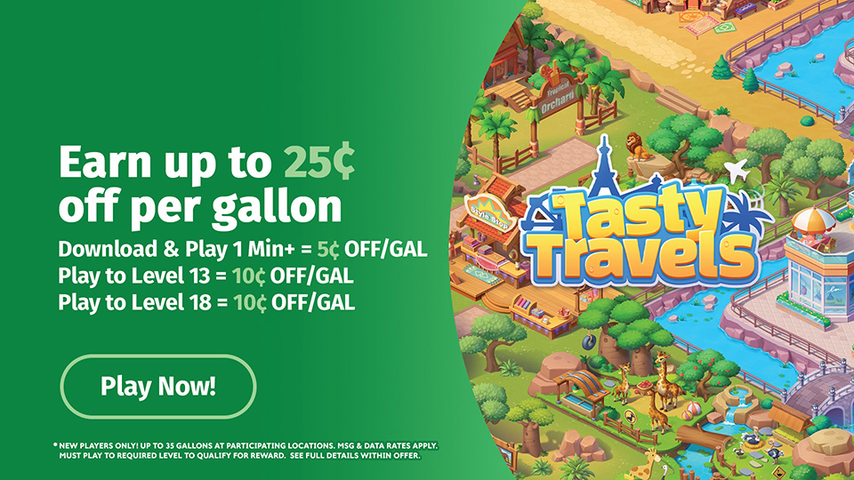 Play Tasty Travels and save
