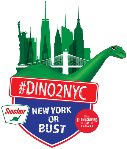 #DINO2NYC/></div>

<div><strong>Official Rules</strong></div>

<div><strong>NO PURCHASE NECESSARY</strong></div>

<div> </div>

<div>
<p>The “DINO2NYC” sweepstakes is sponsored by Sinclair Oil Corporation (referred to hereinafter as “Sinclair Oil” or “Sponsor”).  Sponsor and its affiliates, and any other companies or agencies associated with the Contest (such as advertising, promotion, prize providers, fulfillment or judging agencies), together, hereinafter will be referred to as the “Contest Entities.”</p>

<p>Participation in the Contest constitutes the entrant's (“Entrant” or “you” or “your”) full and unconditional agreement and acceptance of these Official Rules including the decisions and interpretations of the Contest Entities, which are final on all matters relating to the Contest. Any Entrant who violates these Official Rules shall be subject to disqualification at the sole discretion of Sponsor. The Contest Entities also reserve the right to disqualify any person for behavior that is, at the Contest Entities’ sole discretion, considered outside the bounds of appropriate behavior relating to the Contest.</p>

<p>NO PURCHASE IS NECESSARY TO ENTER OR WIN. A PURCHASE WILL NOT INCREASE YOUR CHANCES OF WINNING. There is a maximum of one (1) entry per person per opportunity and a limit of one (1) prize per person.</p>

<p>ELIGIBILITY: The Contest is open to residents of the 50 United States and the District of Columbia, who are 18 years of age or older at the time of entry. Employees and agents of Sinclair Oil, and its present and future direct and indirect parents, affiliates, successors, partners and subsidiaries (“Employee(s)”) are not eligible to participate. The immediate families or household members of Employees are not eligible to participate. The Contest is governed by U.S. law, is subject to all applicable federal, state and local laws and regulations, and is void where prohibited or restricted by law or regulations.</p>

<p>HOW AND WHEN TO ENTER: To enter the Contest, all non-Employee entrants must do the following:</p>

<ol>
	<li>Visit one of the six sites hosting a DINO2NYC event as indication on contest website: <a href=