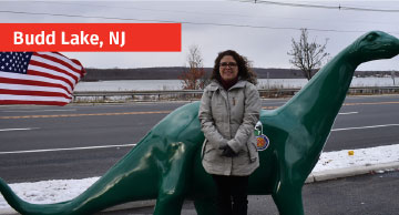 Person posing with DINO in Budd Lake, NJ