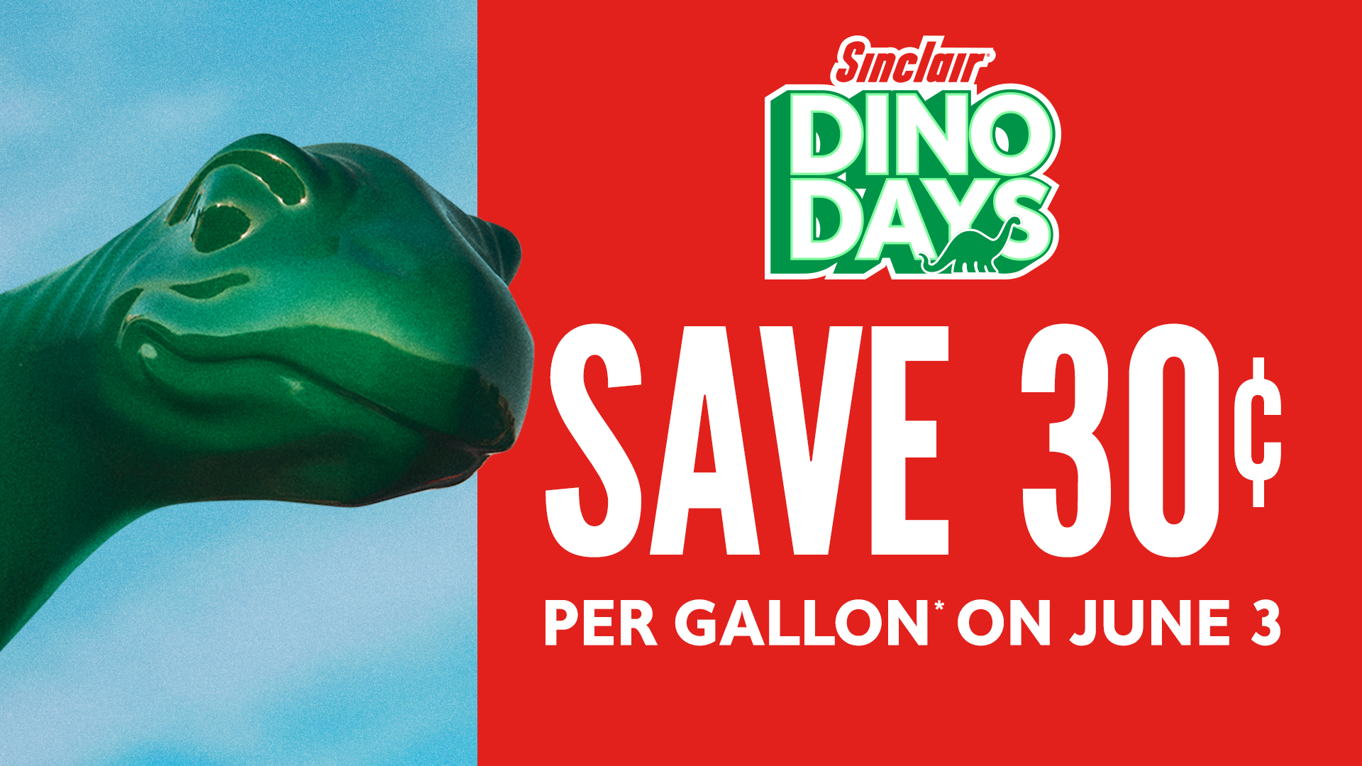 DINO overlooks the DINODays promotion of save 30 cents on June 3rd
