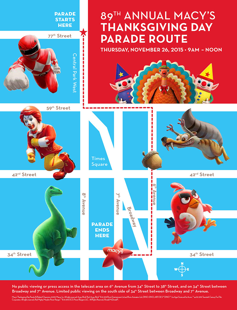 macy's day parade map